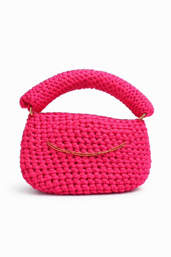 Sac poignée entrelacée rose lycra